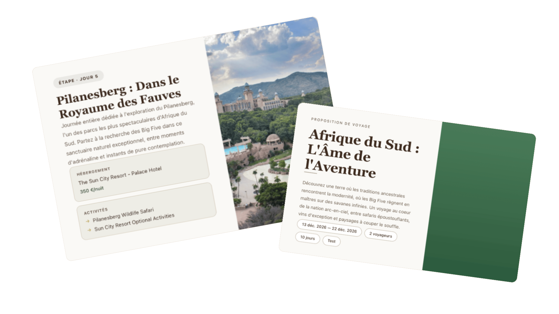 Couverture et itinéraire jour par jour Galdeo